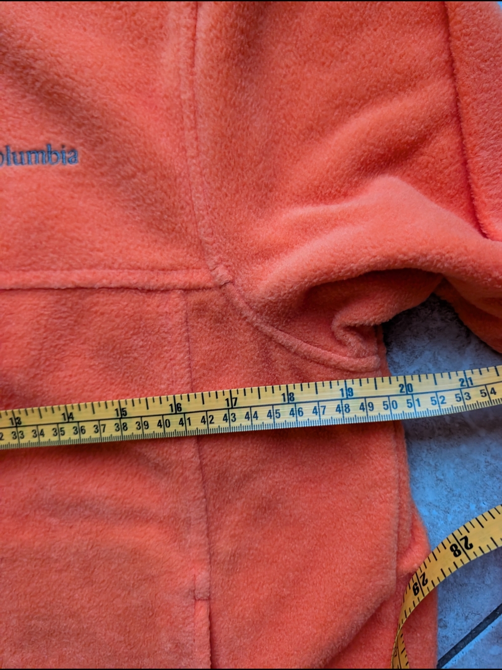 Columbia Youth Fleece Jacket Full Zip Bright Orange Size 14/16 (L/XL) - Picture 11 of 11